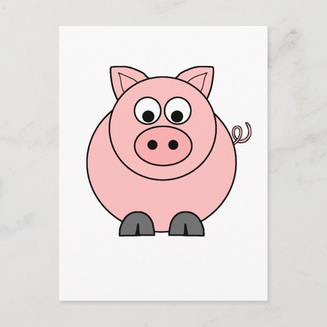 Fett rosa Pig Postkarte (Vorderseite)