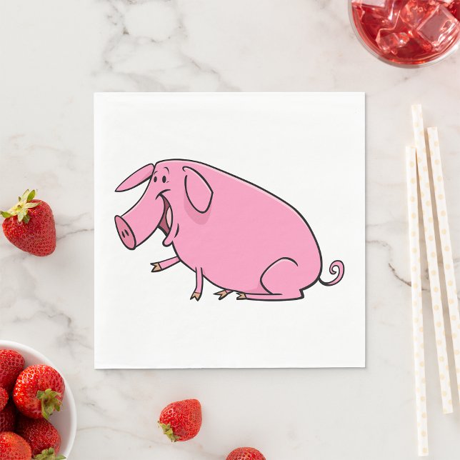 Fett rosa Pig Serviette (Von Creator hochgeladen)