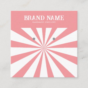 Fett rosa Sun Modern Ohrringe Display Card Quadratische Visitenkarte