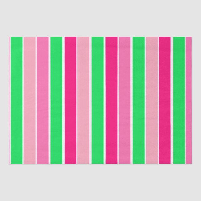 Fett rosa und grüne Streifen Seidenpapier (Vorderseite)