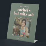 Fett rosa und grünes Bat Mitzvah Foto Willkommen Sockelschild<br><div class="desc">Fett rosa und grünes Bat Mitzvah Foto Begrüßungsschild</div>