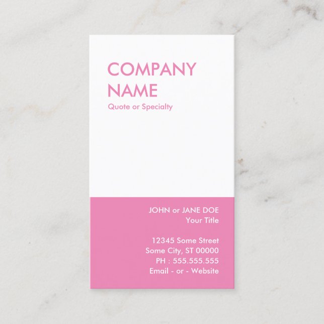 fett rosa visitenkarte (Vorderseite)