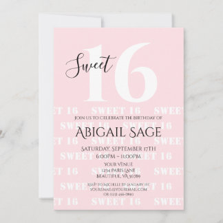 Fett rosa, weißes Personalisiertes Foto 16 . Gebur Einladung