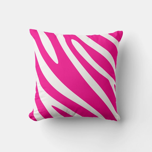 Fett rosa Zebra Streifen Kissen (Vorderseite)