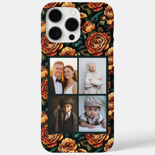 Fett Rose Custom Foto Collage iPhone Case (Rückseite)