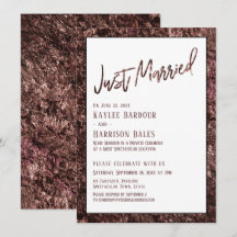 Fett Rose Gold Handwriting Just Married Empfang
