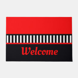 Fett Rot Schwarz und Weiß Fußmatte