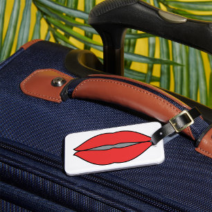 Fett Rote Lippen Pop Kunst Gepäckanhänger