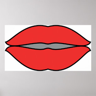 Fett Rote Lippen Pop Kunst Poster