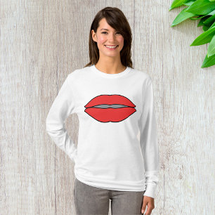 Fett Rote Lippen Pop Kunst T-Shirt