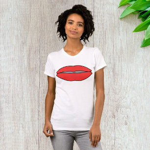 Fett Rote Lippen Pop Kunst T-Shirt
