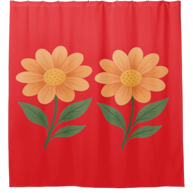 Fett roter Duschvorhang mit rotem Duschvorhang (Vorderseite)