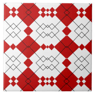 Fett-rotes Diamantgittermuster Fliese