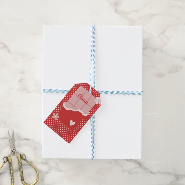 Fett rotes Herz Liebe Design - Perfekt für kundens Geschenkanhänger (Mit Garn)