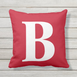 Fett Rotes Monogramm Außenkissen Kissen