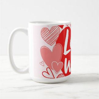 Fett rotes Rosa "Liebe is the Answer" Grafisches T Kaffeetasse