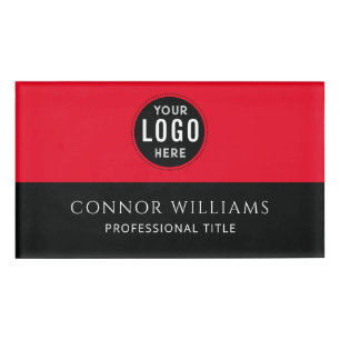Fett rotes schwarzes Logo-Namensschild magnetisch Namenschild