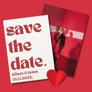 Fett rotes Typografie Einzigartiges modernes ästhe Save The Date