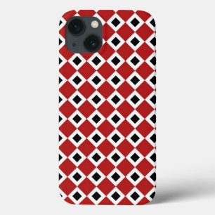 Fett rotes, weißes, schwarzes Diamantmuster Case-Mate iPhone Hülle