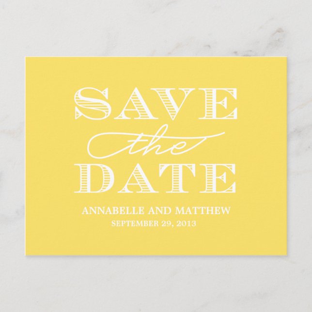 Fett Save the Date Postkarte (Vorderseite)