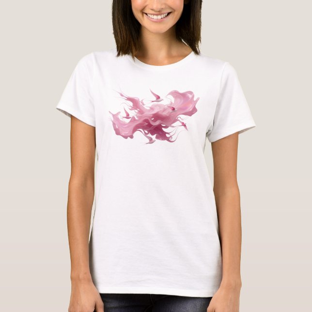 Fett & schöne rosa abstrakte Vögel Trendy Tee (Vorderseite)