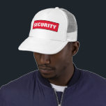 Fett Schriftart Big Text Unisex Frauen Männer Sich Truckerkappe<br><div class="desc">Eigene Aufnahme Image Company Logo Text hier Modernes elegantes Template Herren's Women's Unisex Security Mitglied Schwarz / Rot / Weiß Baseball Cap / Trucker Hat.</div>