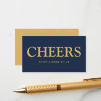 Fett Schriftart "Cheers" Free Drinks Ticket