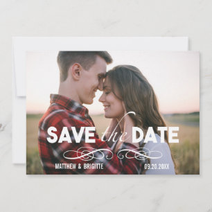 Fett Schriftart Einfaches Foto Save the Date