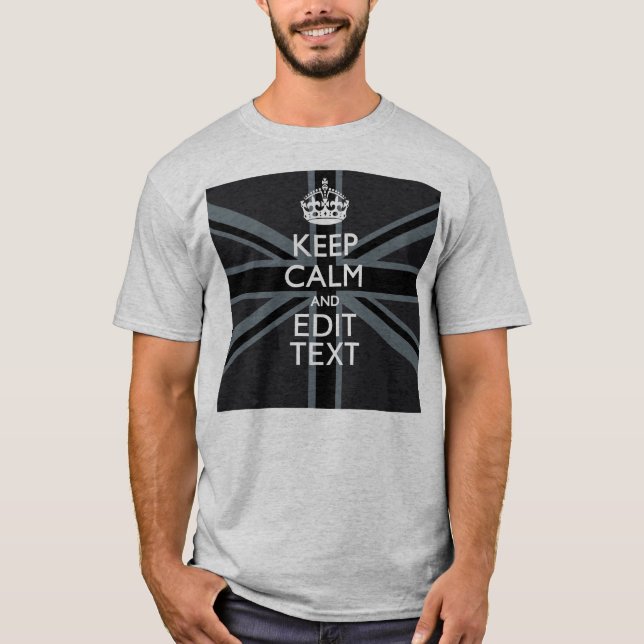 Fett Schwarz Behalte Ihre Textunionsbuchse beruhig T-Shirt (Vorderseite)