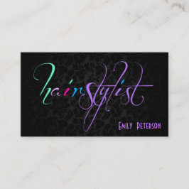 Fett Schwarz-Grün und Lila Haarstil Text 3 Visitenkarte