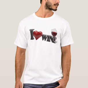 Fett schwarz I LOVEW WINE künstlerischer Ausdruck T-Shirt