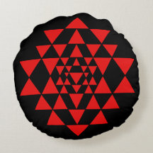 Fett Schwarz und Rot Sri Yantra Meditation Kissen