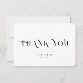 Fett Schwarz und Weiß Moderne Danke Karte