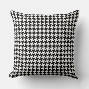 Fett schwarz weiß große Houndstooth Kissen