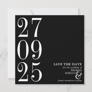 Fett Schwarz-Weiß Monochrome Moderne Moderne Save The Date