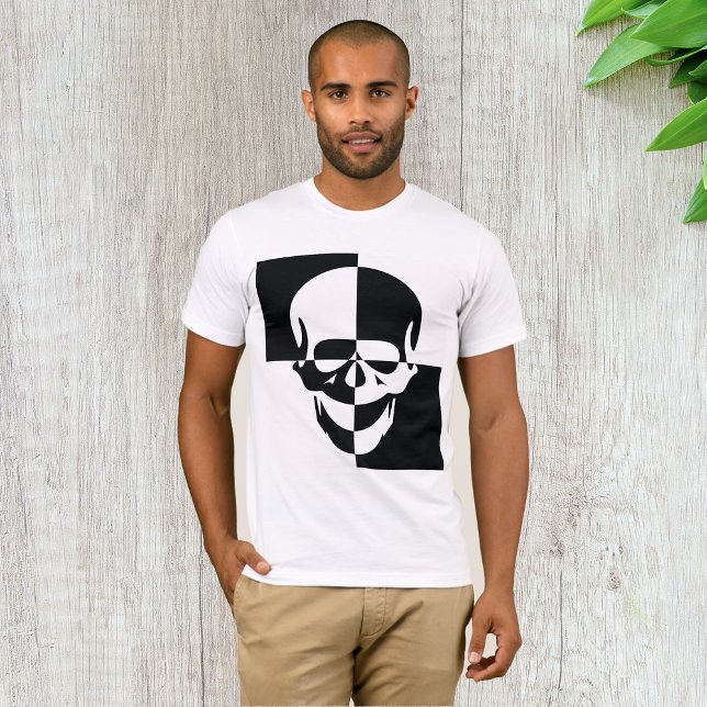 Fett Schwarz-Weiß-optische Illusion Skull-Design T-Shirt (Von Creator hochgeladen)