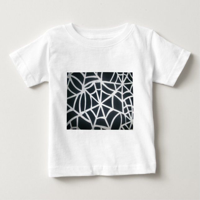 Fett Schwarz-Weiß-Spider-Webgeometrie Baby T-shirt (Vorderseite)