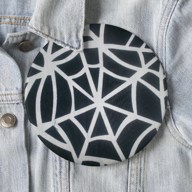 Fett Schwarz-Weiß-Spider-Webgeometrie Button (Beispiel)