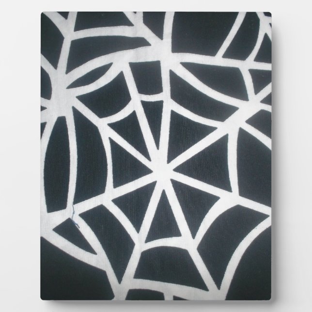 Fett Schwarz-Weiß-Spider-Webgeometrie Fotoplatte (Vorderseite)