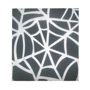 Fett Schwarz-Weiß-Spider-Webgeometrie Notizblock