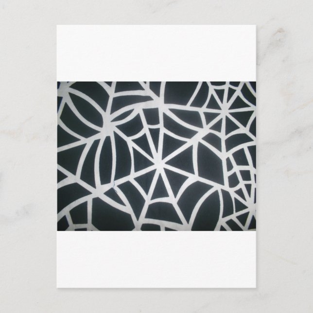 Fett Schwarz-Weiß-Spider-Webgeometrie Postkarte (Vorderseite)