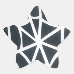Fett Schwarz-Weiß-Spider-Webgeometrie Stern-Aufkleber