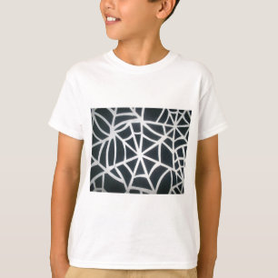 Fett Schwarz-Weiß-Spider-Webgeometrie T-Shirt
