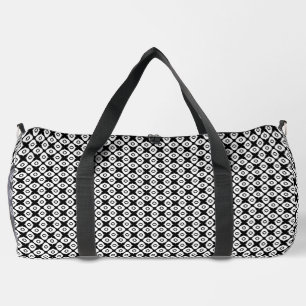 Fett Schwarz-Weiß Symmetrisches Arabeskenmuster Duffle Bag