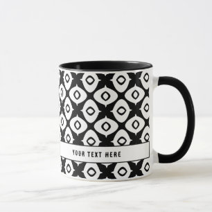 Fett Schwarz-Weiß symmetrisches Arabeskenmuster Tasse