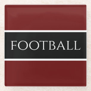 Fett Schwarz-weiße dunkle Streifen "Football" Text Glasuntersetzer