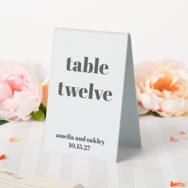 Fett Schwarz-weiße Retro Custom Wedding Number Tischaufsteller (In Situ (Hochzeit))