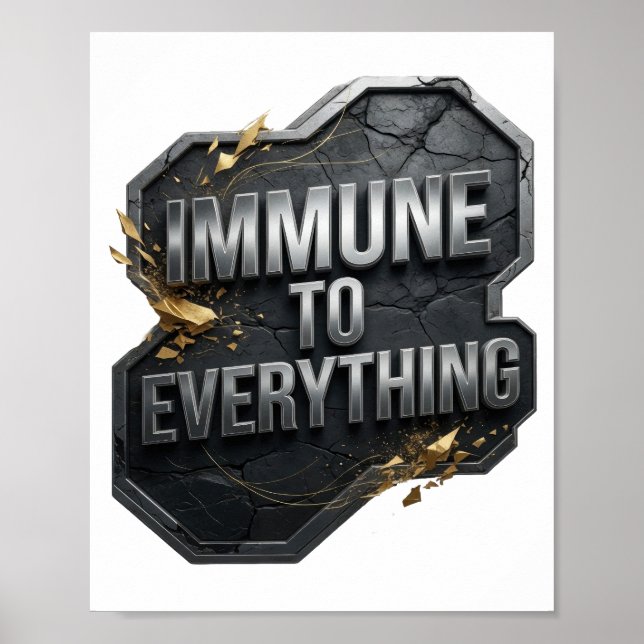 Fett Silber IMMUN GEGEN ALLES Poster (Vorne)