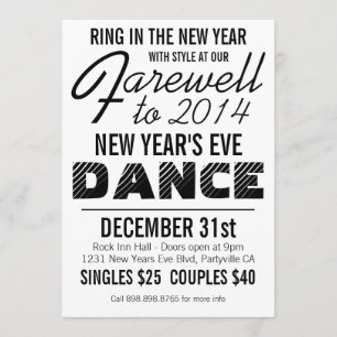 Fett Silvester Dance Party Einladung