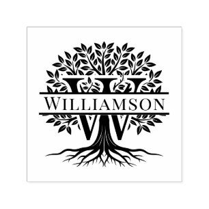 Fett Single Initial Over Tree of Life Name #2 Permastempel